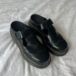 Vintage Dr. Martens Black Leather Buckle Shoes